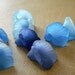 Frosted Lucite Calla Lily Flower Beads in Shades of Blue (12pcs)