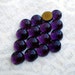 24 Tiny 4mm Amethyst Gold foiled Flat Back Round Glass Cabochons