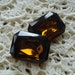 Vintage 25x18mm Smoke Topaz Gold Foiled Pointed Back Faceted Octagon Glass Jewel or Cab (1 piece)