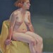 Original Oil Painting - Nude on Green- by Sarah Sedwick 14x18 inches