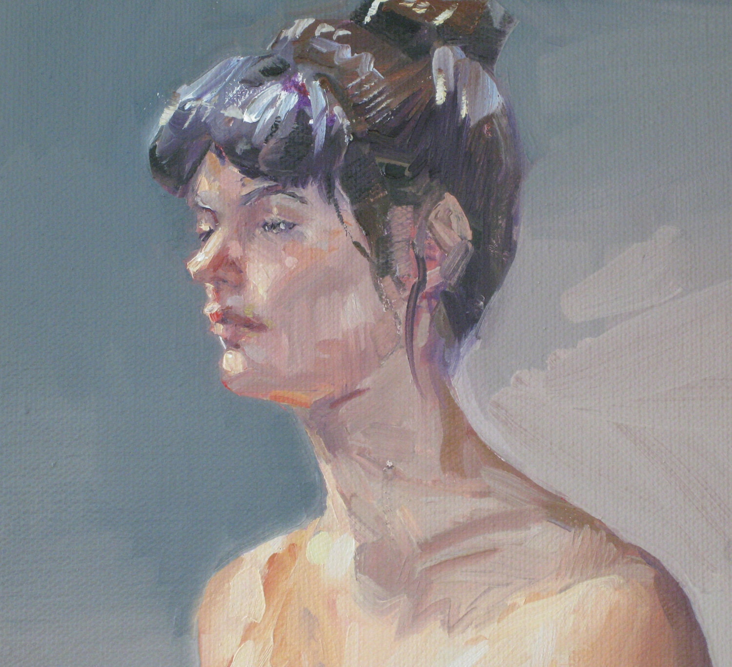 Nude watercolor painting female figure fine art digital print