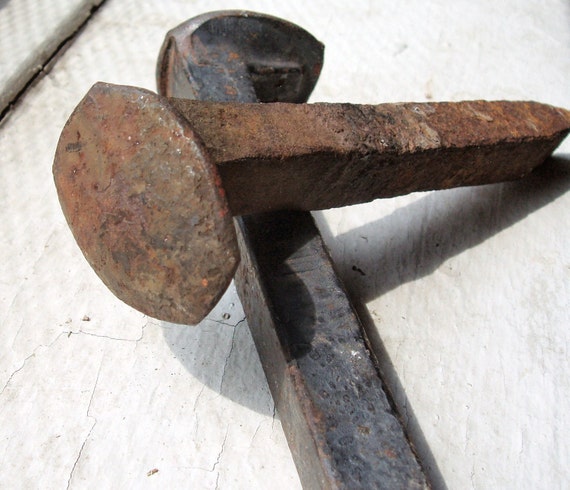 Two Vintage Railroad Spikes