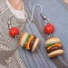Earrings - Cheeseburger Burgers with Tomato Cheddar and Lettuce Handmade by Roscata