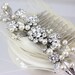 Bridal hair comb, Ivory Pearl and rhinestone with leaves, pearl beaded, Wedding Hair Accessories, Kai