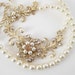 Gold and Champagne Sabine Luxe Garden Party Necklace in Stranded CREAM Swarovski Pearl
