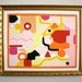 SALE Mod Town Pink- Mid Century Modern ORIGINAL painting, pink, housewares, art, red, orange