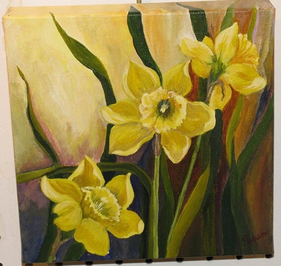 Contemporary Impressionistic DAFFODILS by artistsloftppaquin1