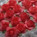 Private Listing 6 Sets For Melanie - Paper Roses 24 Small Handmade Paper Milllinery Roses In Coral