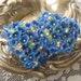 2 Bouquets Forget Me Nots Old Fashioned Millinery Flowers in French Blue