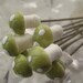 Spun Cotton Mushrooms Made In The Czech Republic 10 Tiny Pixie Lacquered Mushrooms In Moss Green