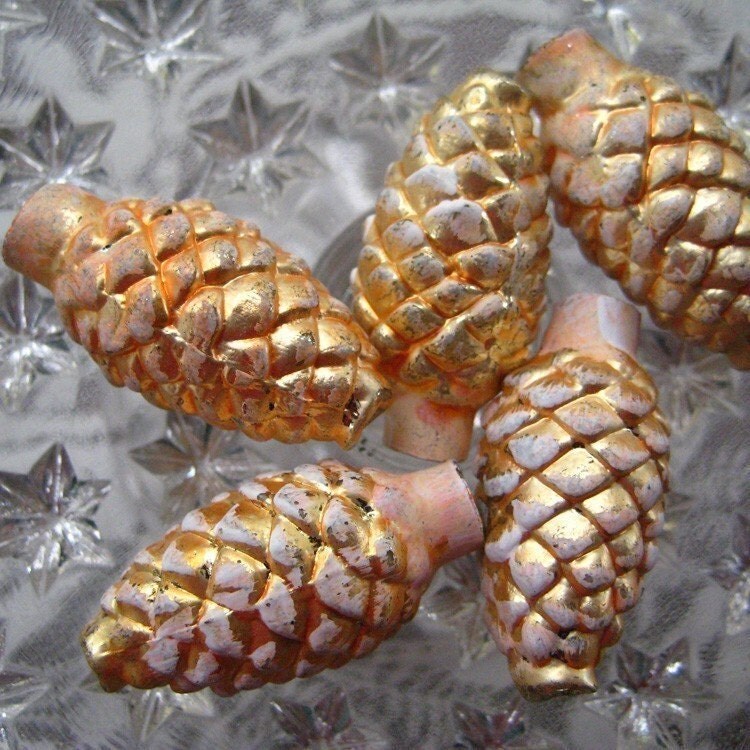 5 Mercury Glass Pine Cone Christmas Garland Beads