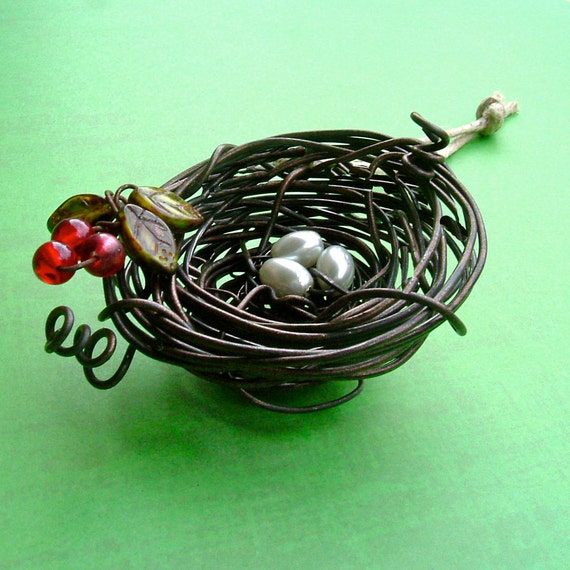 bird nest wire wrapped christmas ornament bird nest wire wrapped christmas ornament