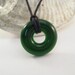 Recycled Glass Donut Pendant - Green Wine Bottle