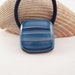 Ponytail Holder Blue Stripes Fused Glass