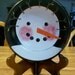 Original Folk Art Painting on Wooden Bowl in Acrylics Snowman with Twig Hair