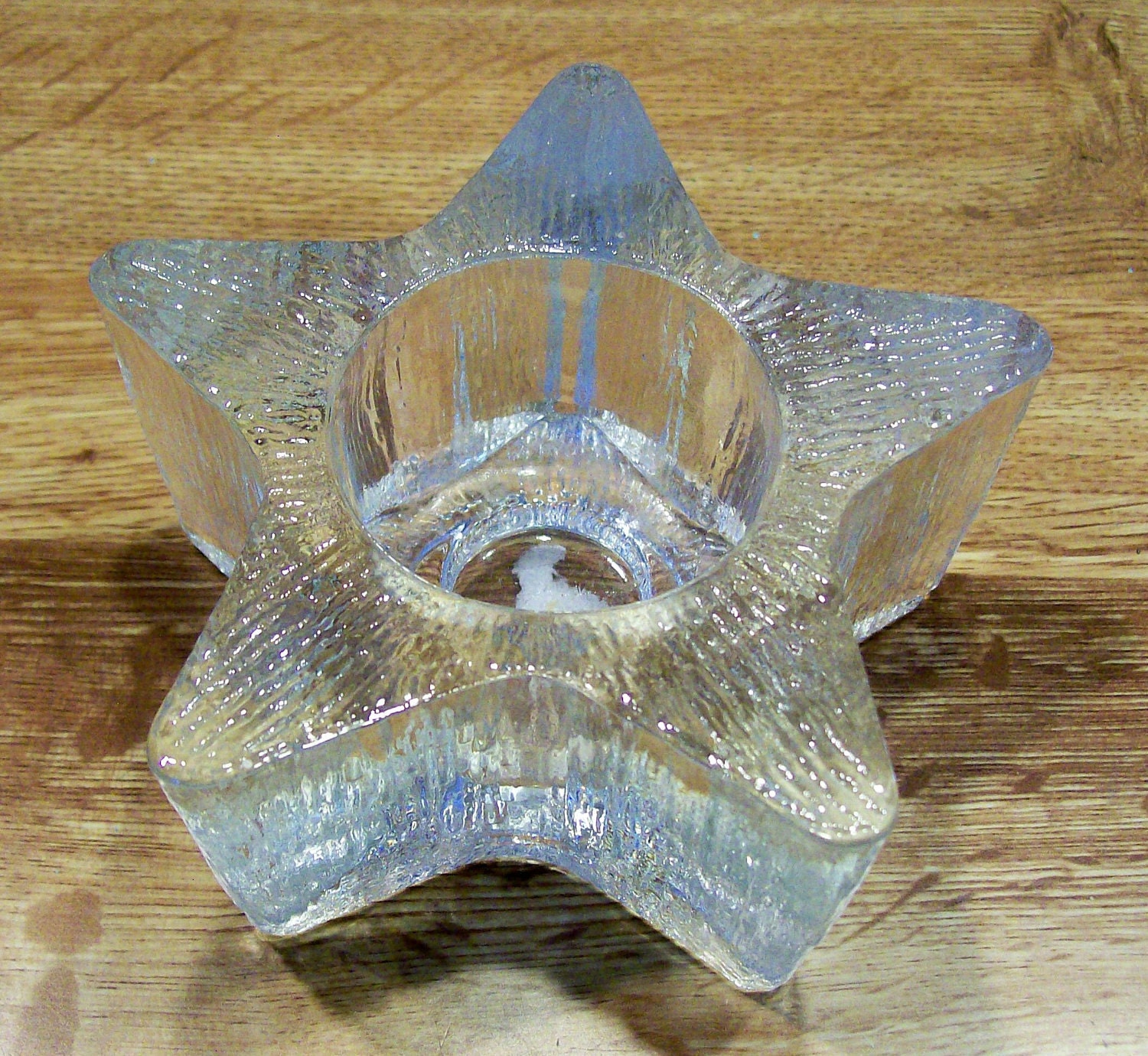 Vintage Avon Glass Votive Candle Holder in the Shape of a Star