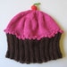 Cupcake Hat with Stemmed Cherry Size 3 to 5 Years Ready to Ship