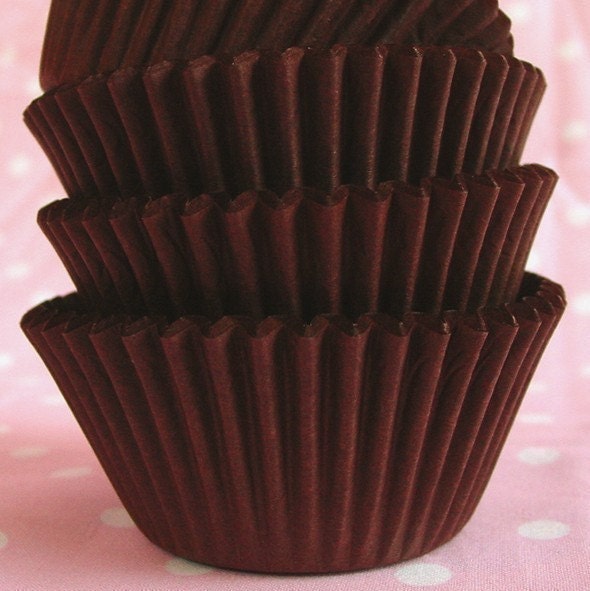 75 Chocolate Brown Cupcake Liners Baking Cups
