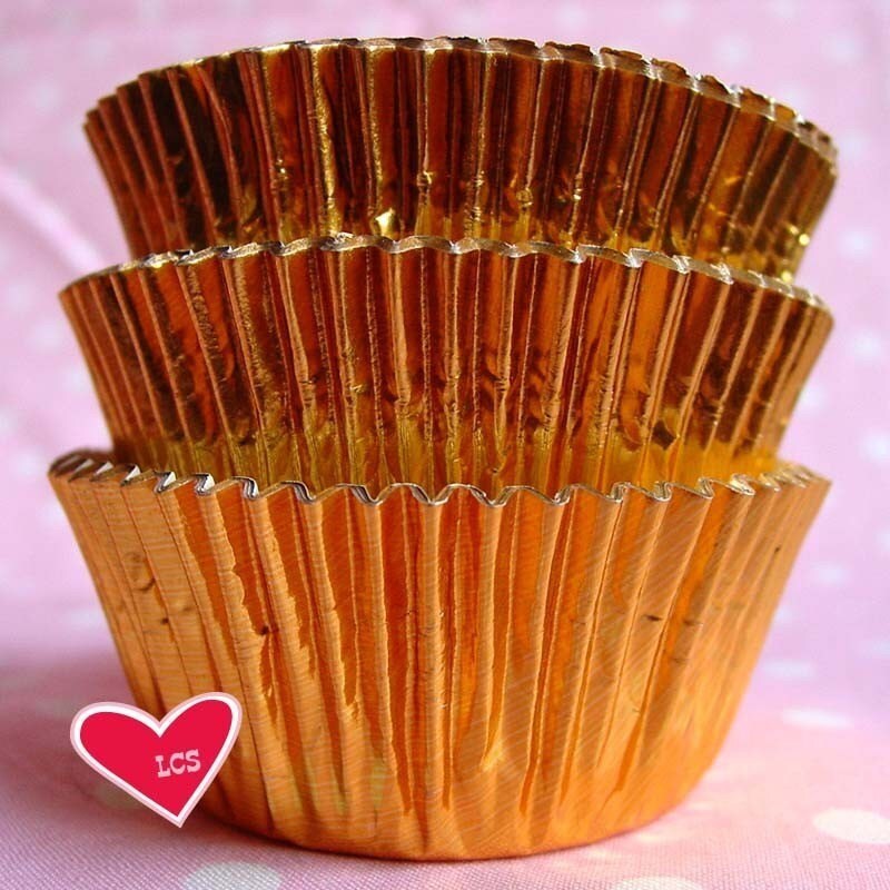 45 Metallic Gold Foil Cupcake Liners