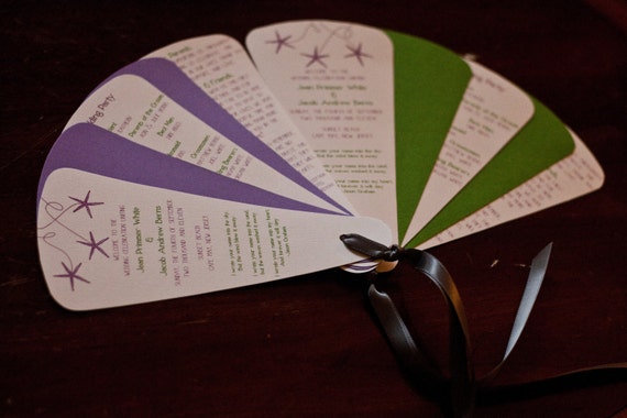 Wedding Program Fan Ceremony Program Deposit by Belleza e Luce Il_570xn