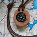 Compass and natural oak tree branch. Perfect for hikers, hunters, campers, boy scout, girl scouts etc. Handcrafted....70