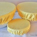 Fabric Food Bowl Container Picnic Elastic Cover Reusable Yellow Gingham (set of 3)