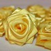 Satin Ribbon Rose Yellow (Set of 10)