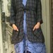 Blue Plaid Linen Dress Jacket M