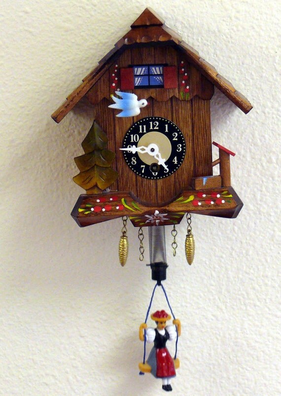 Novelty Cuckoo Clock with Springing Girl