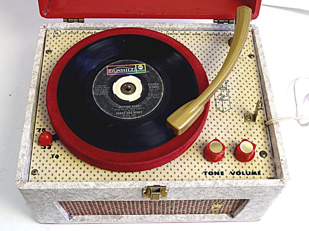 50's Zenith Portable Record Player by allunique on Etsy