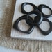Tagua Pendants - black freeform donut ring tagua - dyed - 8pcs - 2ta4