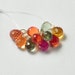 Multi-Color Sapphire Drop Briolette with 18K Gold Loops