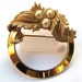 Sarah Coventry Faux Pearl Leaf Circle Brooch Costume Jewelry