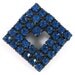 Vintage Electric Blue Sapphire Rhinestone Brooch Costume Jewelry