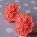 Lacy coral flower cabochons earrings