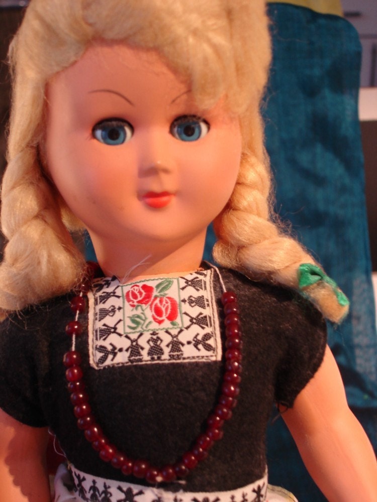 Vintage Dutch Girl Doll with Wooden Shoes