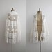 snowflake 1960s vintage hand crochet fringe shawl