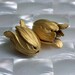 Bead caps 2 pcs floral matte gold plated metal