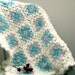 RESERVED for Jeannie - Crocheted Granny Square Shabby Chic Baby Blanket - Ruffled Edging - White, Light Blue, Light Purple by lostsentiments