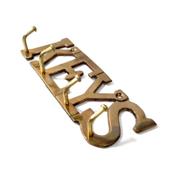 Vintage Key Holder Brass Key Hook Wall Hanging Home Decor