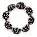 Vintage Rhinestone Brooch / Signed Black Lucite Pin / Costume Jewelry
