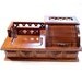 Vintage Brown Wood Desk Organizer / Jewelry Box / Catch-All Organizer