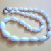 Vintage Glass Necklace / White Milk Glass Bead Necklace / Costume Jewelry