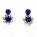 Vintage Rhinestone Earrings, Blue / Crystal Clear Stones