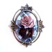 Signed Sarah Coventry Flower Glass Cameo Brooch