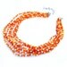 Vintage Bead Necklace, Orange Plastic