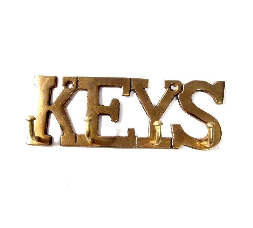 Vintage Key Holder Brass Key Hook Wall Hanging Home Decor Vintage Key Holder Brass Key Hook Wall Hanging Home Decor
