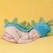Custom Crochet Long Tail Dinosaur Baby Beanie Hat