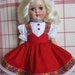 Red Tyrolean Dress For 15-16 inch P-91 Ideal TONI Doll - One of a Kind Copy of Original