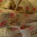 2 Yards -- Petite Roses & Forget Me Nots - French Style Vintage Style Reproduction - Hand Stamped Trim (0396)